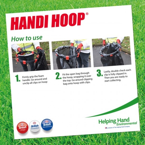 Litter Picking Rubbish Bag Opener Litter Hoop UK Made Litter